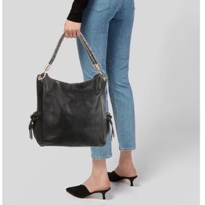 Michael Kors large black leather shoulder bag